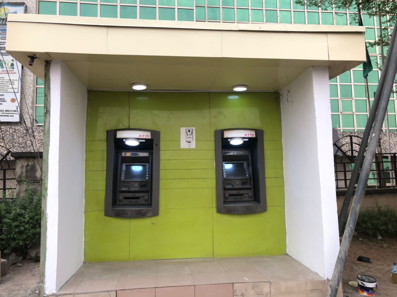 Construction site with workers and machinery