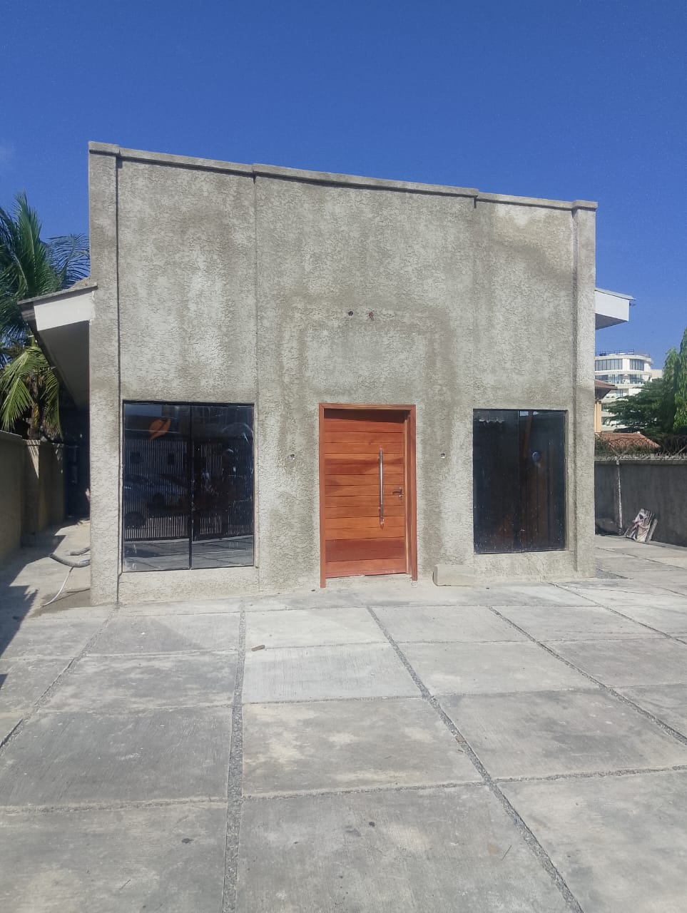 Supermarket setup with merchandising displays